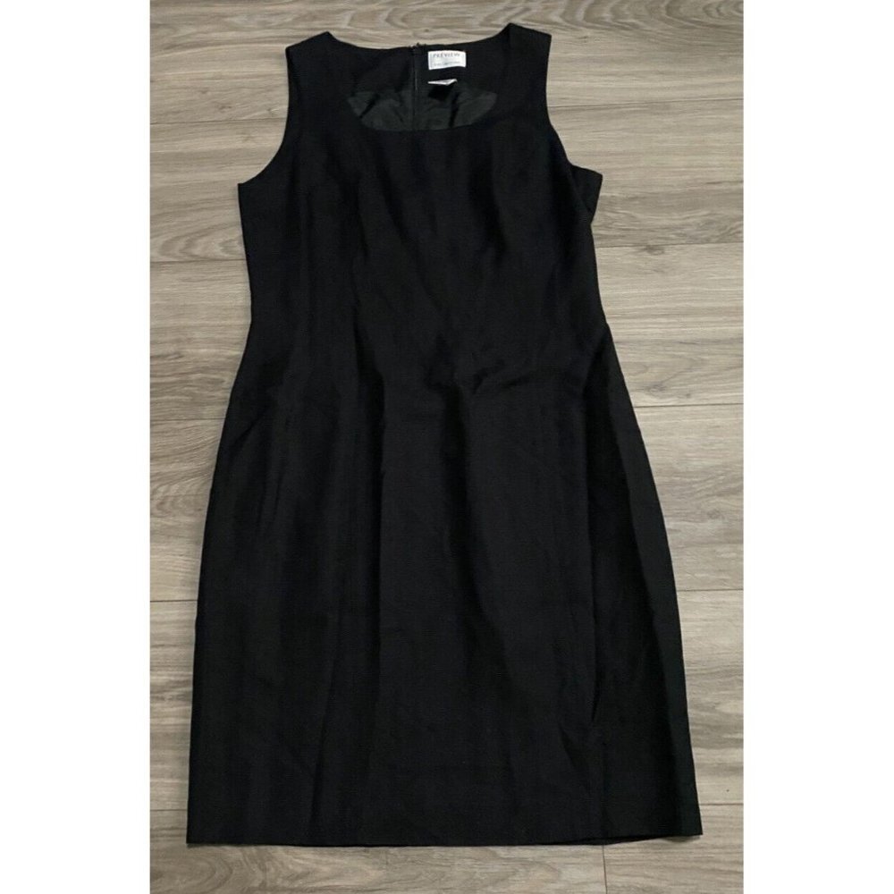 Women's PREVIEW COLLECTION BLACK SLEEVELESS DRESS Size 10 MIDI Chic - Picture 2 of 15
